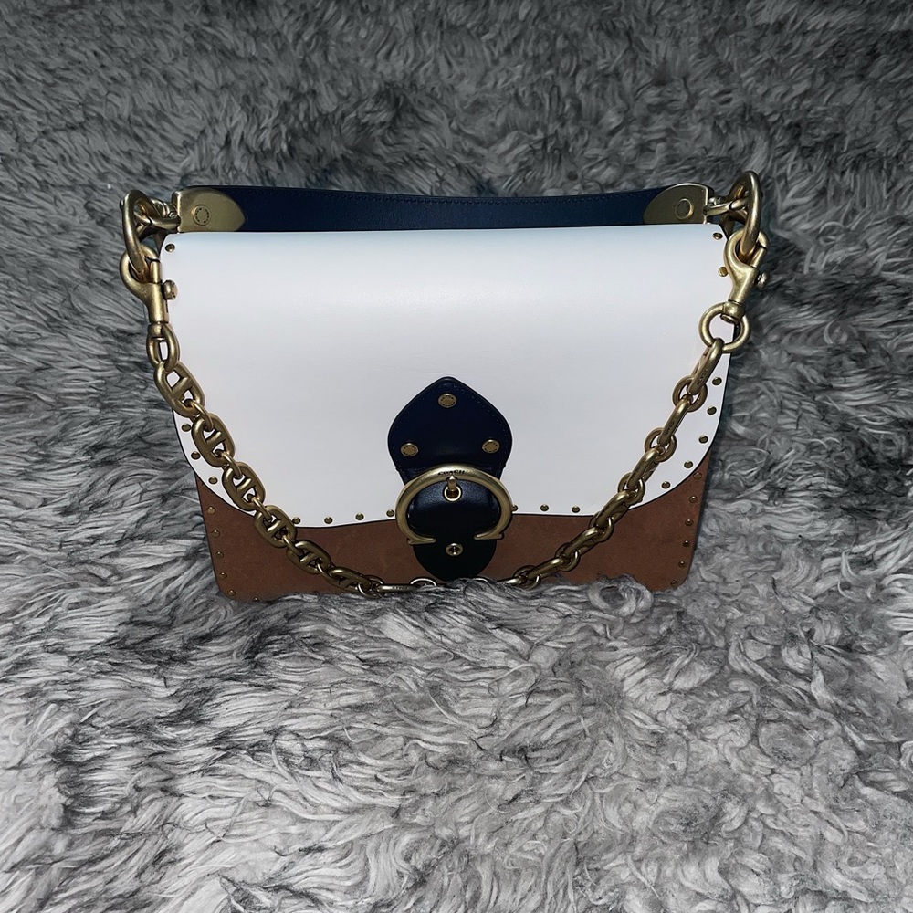 Coach Beat Shoulder Bag In Colorblock With Rivets